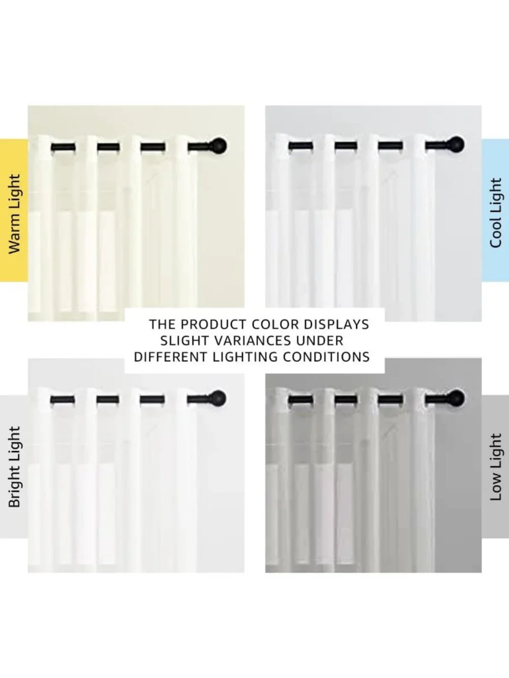 Elegant White Sheer Linen Curtains, 84